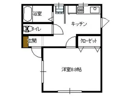エルベ青山(1K/1階)の間取り写真