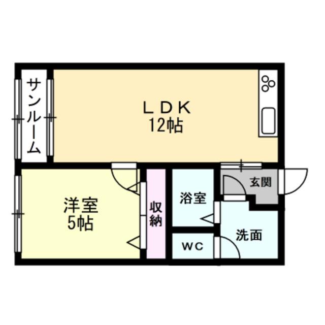 ローレルファースト(1LDK/2階)の間取り写真