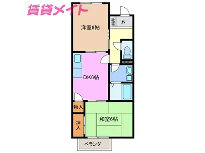 THE TOMORROW(2DK/1階)の間取り写真