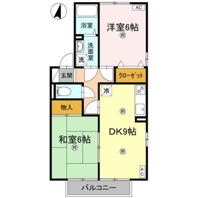 メナージュ(2LDK/2階)の間取り写真