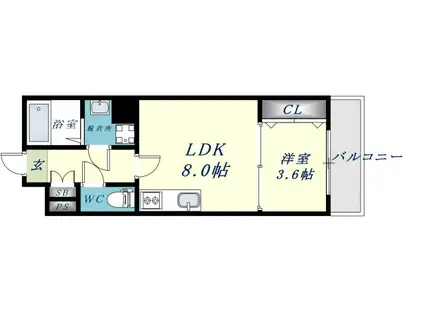 カーサMITO(1LDK/5階)の間取り写真