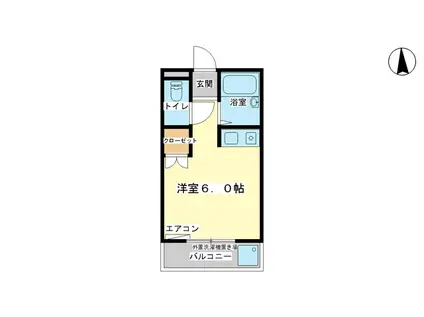 エクセルハイツ(ワンルーム/3階)の間取り写真