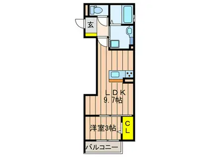 GREEN PARK(1LDK/2階)の間取り写真