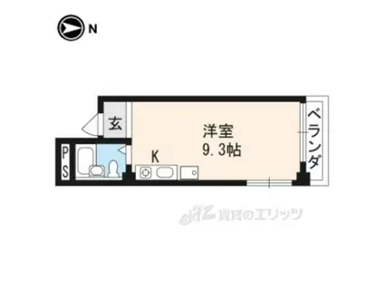 フロール智恵光院(ワンルーム/3階)の間取り写真