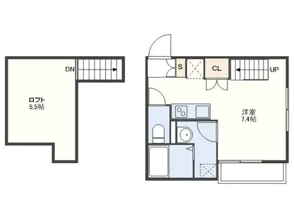 ラフィーネTATEIWA(ワンルーム/2階)の間取り写真