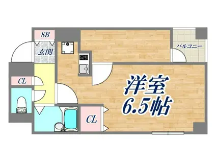 プリオーレ神戸Ⅱ(1K/7階)の間取り写真