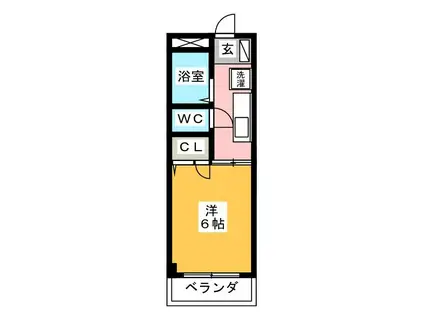 メゾン伏屋(1K/2階)の間取り写真