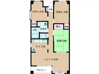 シルクフォルム(3LDK/6階)の間取り写真