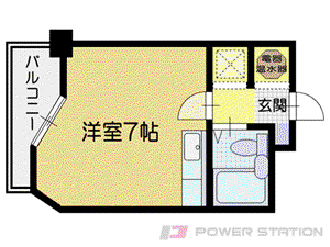 ONOレジデンス南小樽(ワンルーム/6階)の間取り写真
