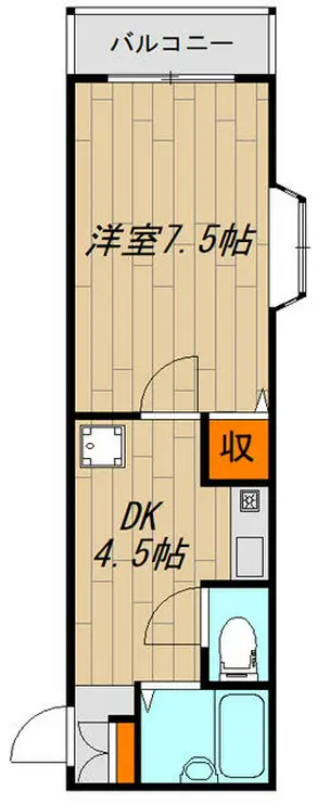 第16秋葉コーポ 1階階 間取り