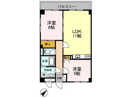 ロワイヤルT・NI(2LDK/2階)の間取り写真