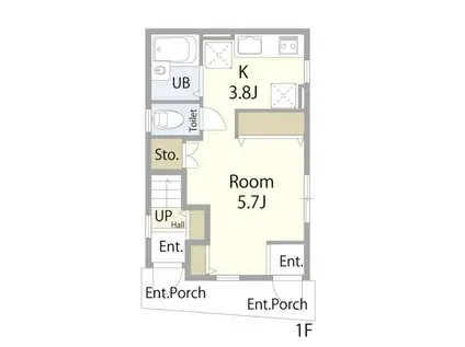 大原町45-2(1K/1階)の間取り写真