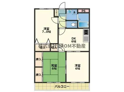 ユーミー壱番館(3DK/2階)の間取り写真