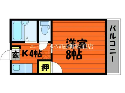 レジェンドハウスA棟(1K/2階)の間取り写真