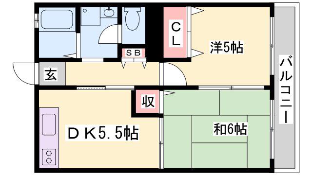 ラフォーレ(2DK/2階)の間取り写真