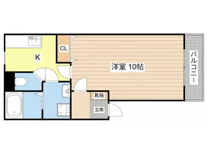 ジュネスコート二番館(1K/1階)の間取り写真