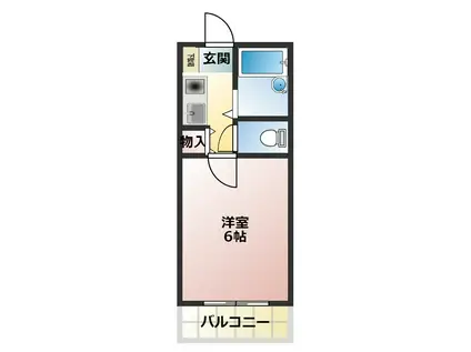 フレクション堀川(1K/4階)の間取り写真