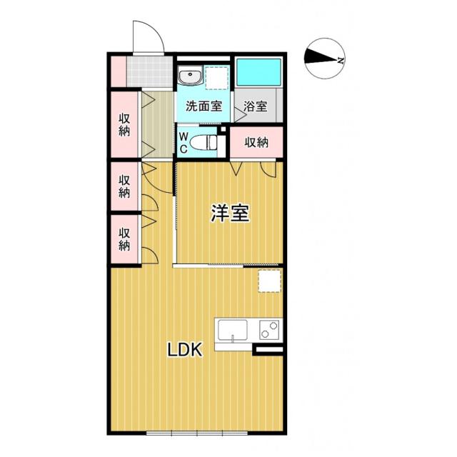 レトアオーク(1LDK/1階)の間取り写真