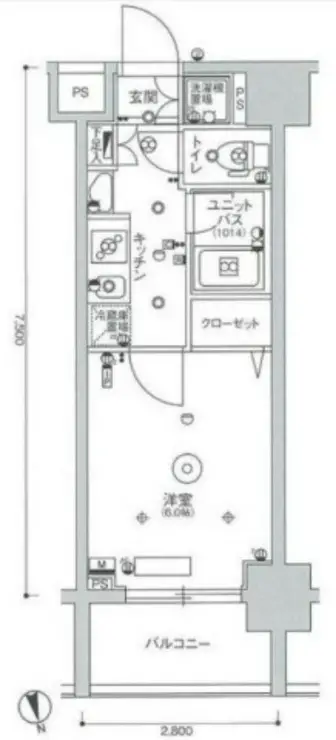 スカイコート蒲田ガーデン 8階階 間取り