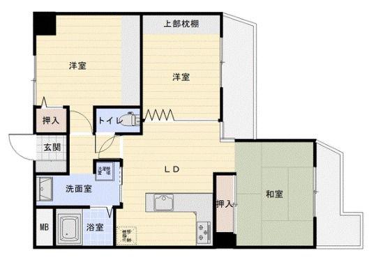 プレステージ姫路妻鹿(3DK/8階)の間取り写真