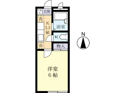 ルネサンス美浦A(1K/1階)の間取り写真