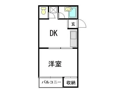 ミ・カサ旭川I(1DK/2階)の間取り写真