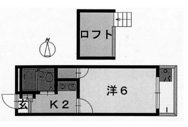 大和高田第19マンション(1K/1階)の間取り写真