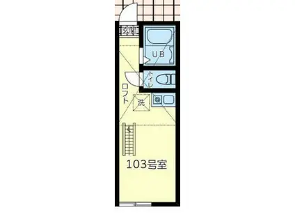 ユナイト岸谷クリスピーロード(ワンルーム/2階)の間取り写真