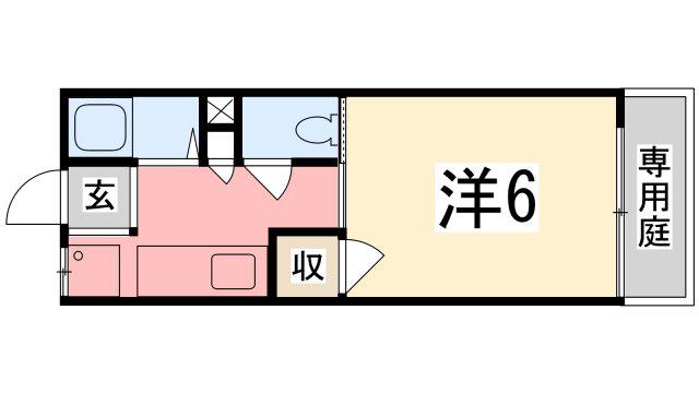 ローズハイツ(1K/2階)の間取り写真