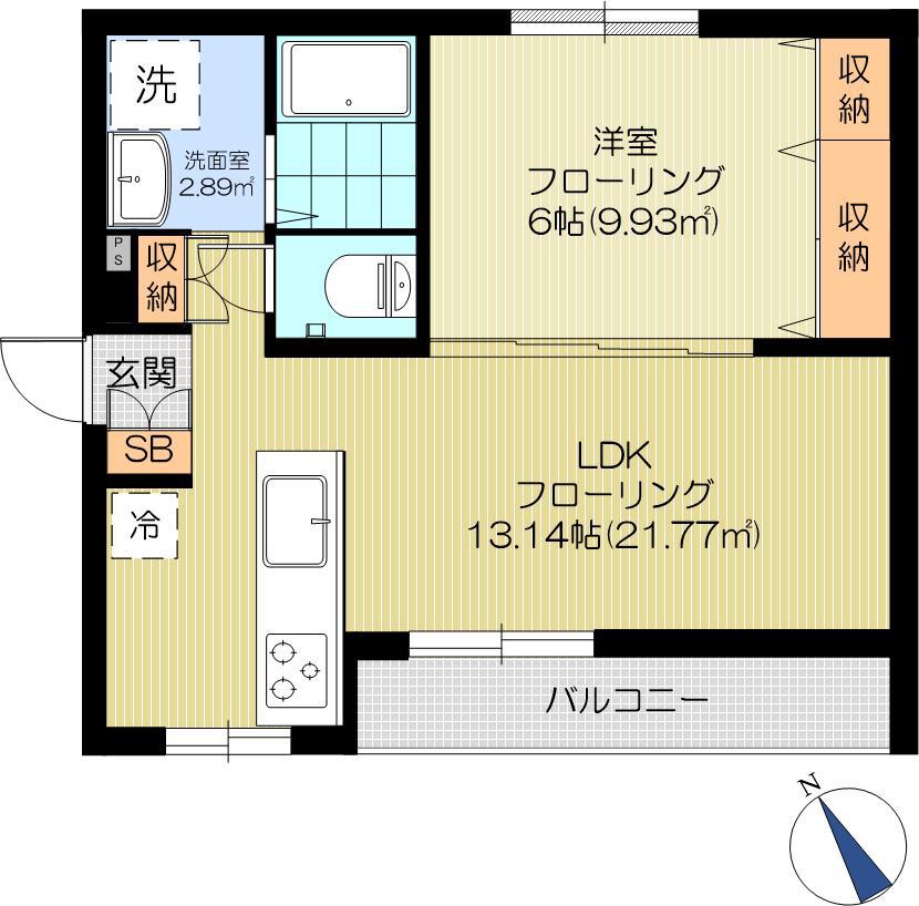 泉ハイツ(1LDK/2階)の間取り写真