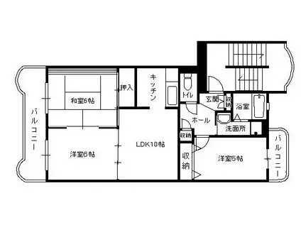 コートミレニアム(3LDK/2階)の間取り写真