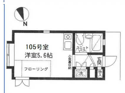赤羽ツゥー・ツゥー(ワンルーム/1階)の間取り写真