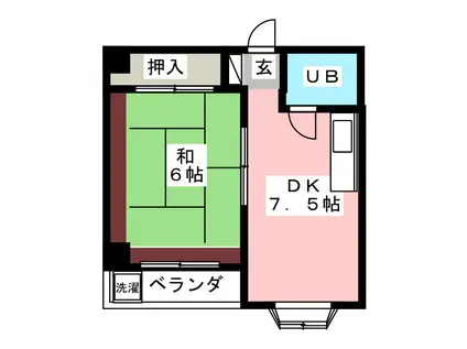 ヘリオス天神町レジデンス第一(1DK/4階)の間取り写真