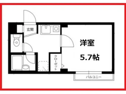 プチグランデ立石(1K/3階)の間取り写真