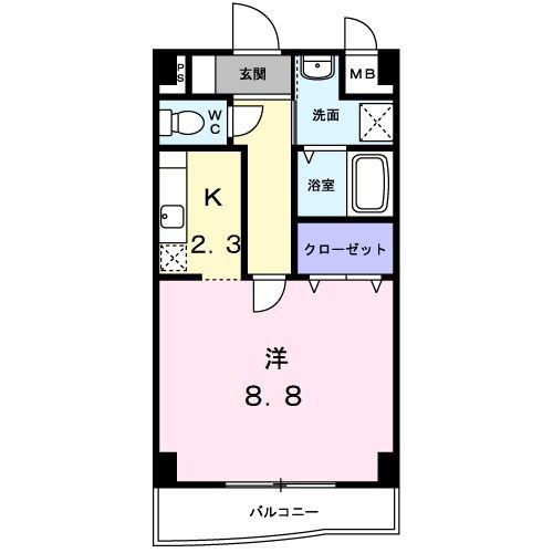アルバ・美合(1K/3階)の間取り写真