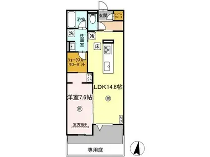 グランフォース(1LDK/1階)の間取り写真