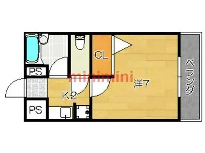 アーバンハイツ竹の内(1K/3階)の間取り写真
