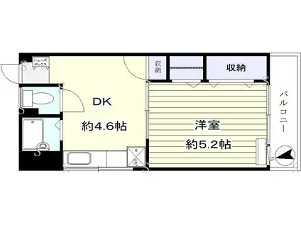 桂マンション(1DK/1階)の間取り写真