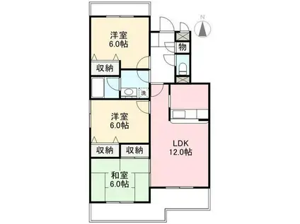 マイレーミアサミII(3LDK/3階)の間取り写真
