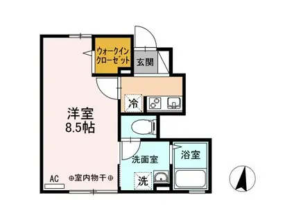 メルヴェーユ(1K/1階)の間取り写真