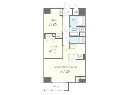 JPT RESIDENCE(2LDK/13階)の間取り写真