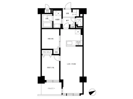 ステーションプラザ立会川(2LDK/2階)の間取り写真