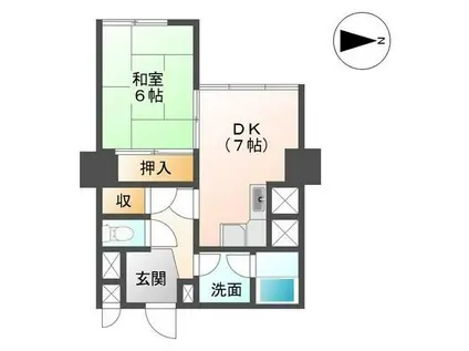 ネオプラザ北仙台(1DK/5階)の間取り写真