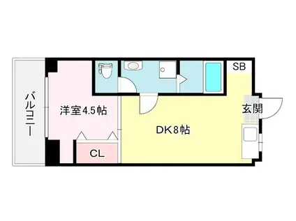 PRECIOUS ONE(1DK/1階)の間取り写真