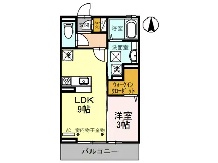 ウイステリア(1LDK/1階)の間取り写真