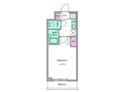 レジディア行徳(1K/2階)の間取り写真
