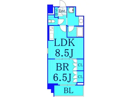 ポン・シェール元町(1LDK/6階)の間取り写真