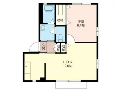 ニューハイムE(1LDK/1階)の間取り写真