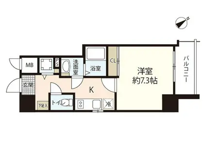 ブランシエスタ河原町(1K/4階)の間取り写真