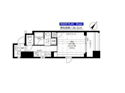 ステージグランデ新川(1K/2階)の間取り写真